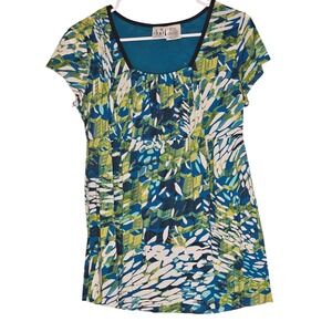 Duo Maternity Blouse Medium Short Sleeve Comfy Lightweight Business Casual‎ Y2K